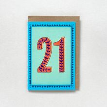 Blue 21 Milestone Birthday Card
