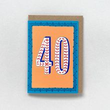 Yellow & Blue 40 Milestone Birthday Card