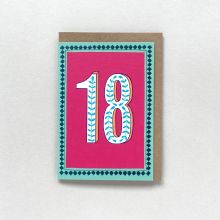 Pink & Blue 18 Milestone Birthday Card