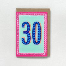 Blue & Pink 30 Milestone Birthday Card