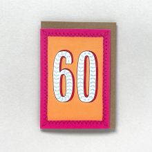 Pink & Orange 60 Milestone Birthday Card