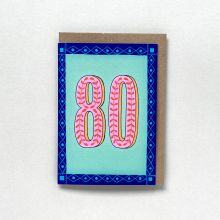 Blue 80 Milestone Birthday Card