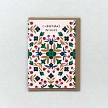 Christmas Folk Pattern greetings card