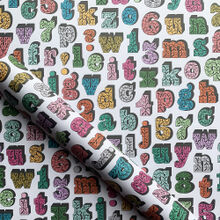 Carnival letters & numbers gift wrap