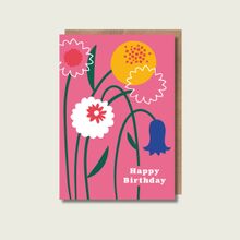 Spring Flowers Happy Birthday Greeting Card