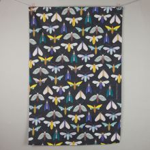 Dark moth pattern tea towel