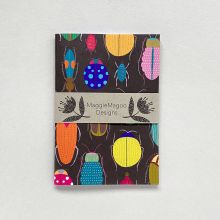 A6 notebook, beetles and bugs pattern