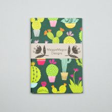 A6 dark green cactus notebook