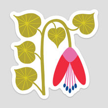 Red Flower Floral Sticker v1