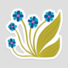 Blue Flowers Floral Sticker v3
