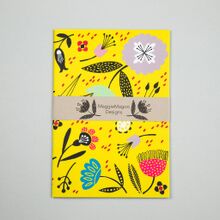 A5 yellow floral notebook