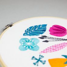 Floral design, DIY embroidery hoop art, to stitch at home