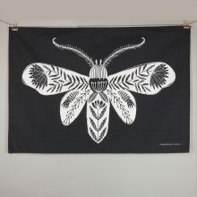 Moth design tea towel