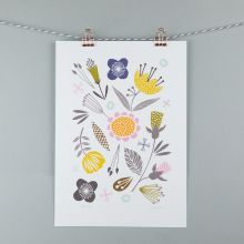 Floral meadow print A4 print