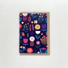Scandi floral pattern Card