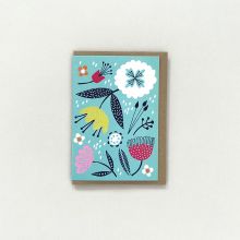 Aqua colour floral card
