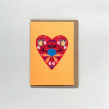Folk heart card