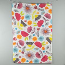 Printed floral tea towel