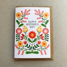 Mother's Day card folk floral
