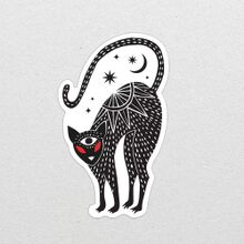 Folklore Cat Die Cut Sticker, Cait Sith