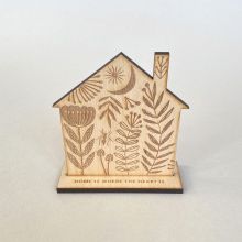 Etched wooden house decoration